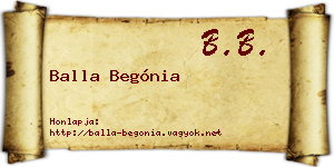Balla Begónia névjegykártya