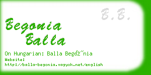 begonia balla business card